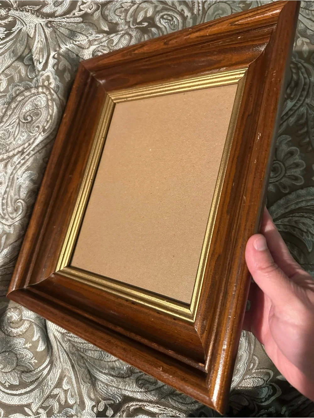 Antique Victorian Frame Deep carved wood inset fits 8x10